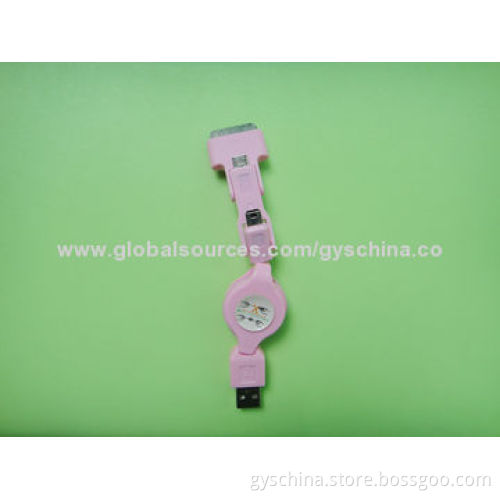 3-in-1 Retractable USB Data Cable, Supports Plug-and-play Function